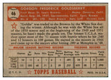 1952 Topps Baseball #046 Gordon Goldsberry Browns Good Red 532603