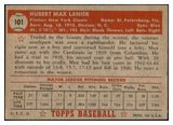 1952 Topps Baseball #101 Max Lanier Giants EX-MT 532617