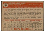 1952 Topps Baseball #113 Dick Sisler Reds EX-MT 532618