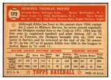 1952 Topps Baseball #172 Eddie Miksis Cubs EX-MT 532619