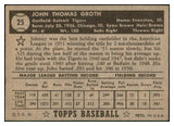 1952 Topps Baseball #025 Johnny Groth Tigers EX-MT Black 532621