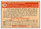 1952 Topps Baseball #148 John Klippstein Cubs EX 532630