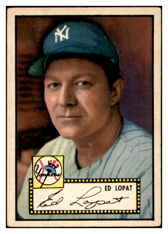 1952 Topps Baseball #057 Eddie Lopat Yankees VG-EX Black 532634