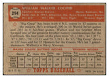1952 Topps Baseball #294 Walker Cooper Braves VG-EX 532640