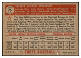 1952 Topps Baseball #075 Wes Westrum Giants VG-EX Red 532651