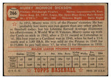 1952 Topps Baseball #266 Murry Dickson Pirates Good 532655