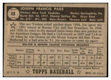 1952 Topps Baseball #048 Joe Page Yankees VG-EX Black 532664