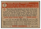 1952 Topps Baseball #007 Wayne Terwilliger Dodgers VG-EX Red 532672