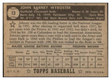 1952 Topps Baseball #013 Johnny Wyrostek Reds VG-EX Black 532673