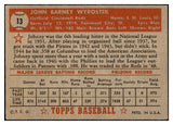 1952 Topps Baseball #013 Johnny Wyrostek Reds VG-EX Red 532674