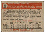 1952 Topps Baseball #198 Phil Haugstad Dodgers VG-EX 532706