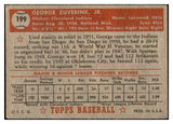 1952 Topps Baseball #199 George Zuverink Indians VG-EX 532707