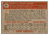 1952 Topps Baseball #221 Granny Hamner Phillies VG-EX 532710
