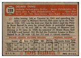 1952 Topps Baseball #223 Del Ennis Phillies VG-EX 532711