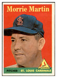1958 Topps Baseball #053 Morrie Martin Cardinals EX-MT Yellow Letter 532720