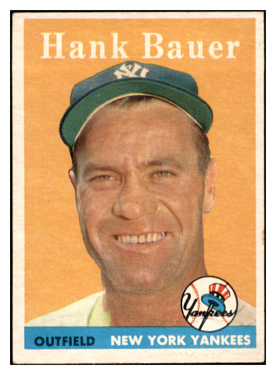 1958 Topps Baseball #009 Hank Bauer Yankees EX-MT 532739
