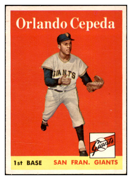 1958 Topps Baseball #343 Orlando Cepeda Giants EX-MT 532744
