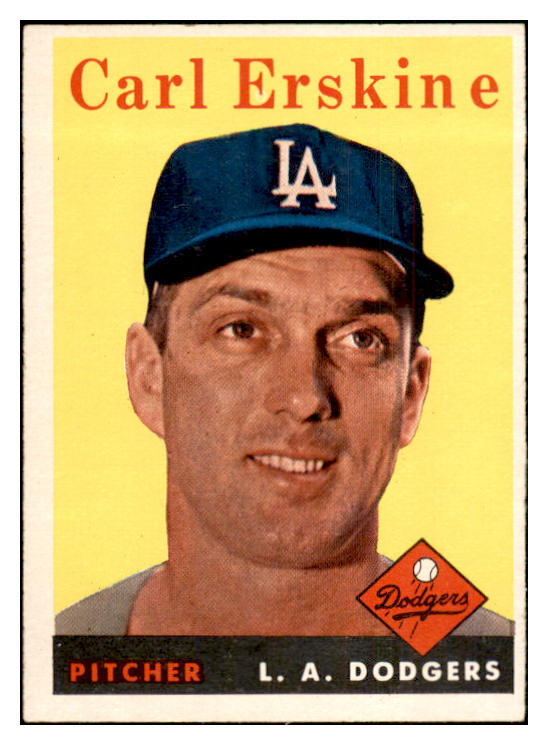 1958 Topps Baseball #258 Carl Erskine Dodgers EX-MT 532745