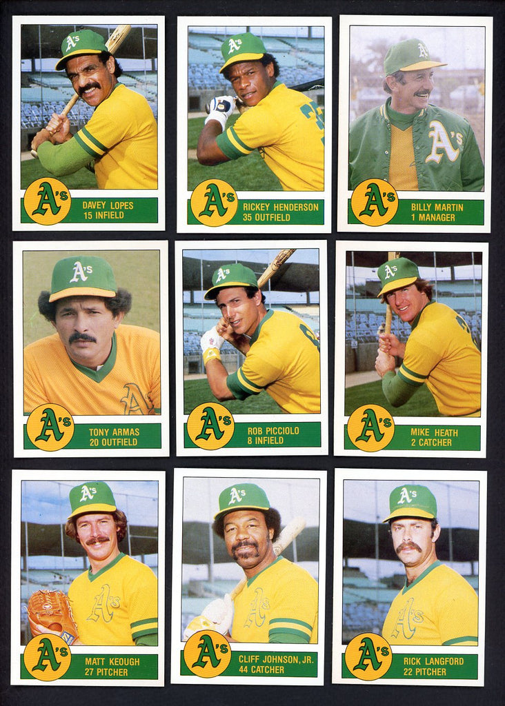 1982 Granny Goose Oakland A's Complete Set Henderson 533254