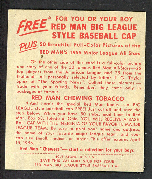 1955 Red Man #AL22 Hank Bauer Yankees EX-MT w Tab 533291