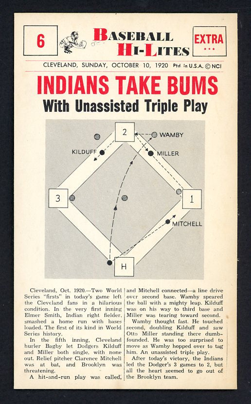 1960 Nu Card Hilites #006 Bill Wambsganss Indians NR-MT 533294