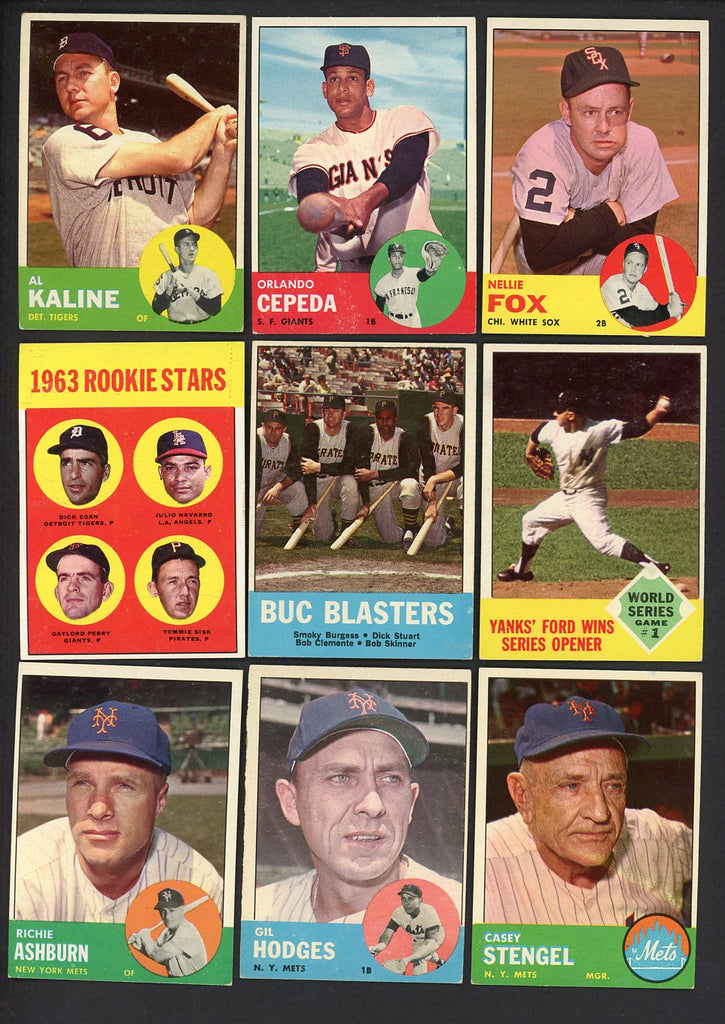 1963 Topps Part Set Lot 375 Diff EX+/EX-MT Cepeda Kaline Perry 533300