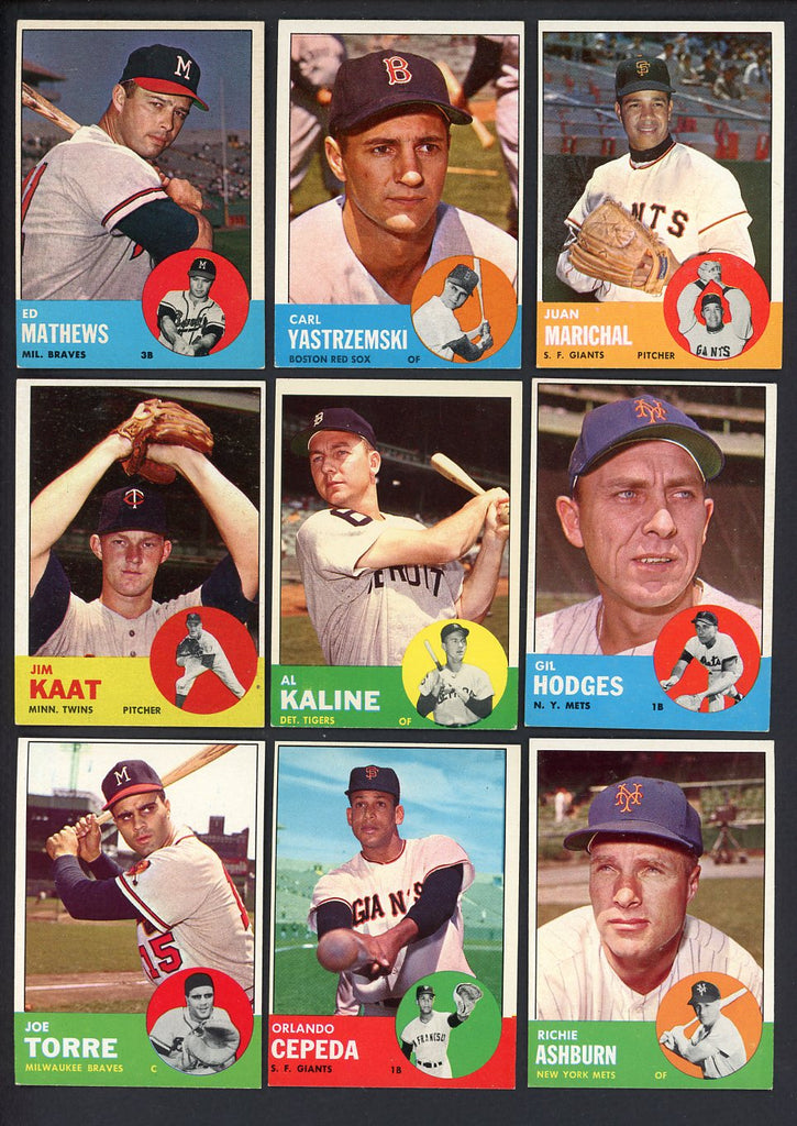 1963 Topps Part Set Lot 474 Diff EX-MT Kaline Yastrzemski Marichal 533301