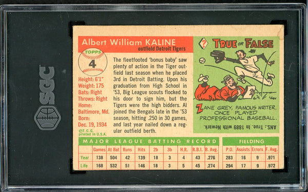1955 Topps #  4 Al Kaline Tigers SGC 2 GD 533309