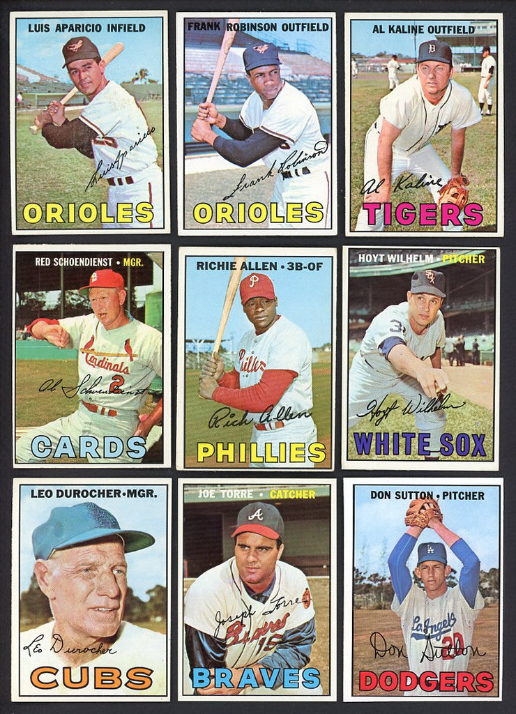 1967 Topps Part Set Lot 310 Diff EX-MT Kaline Robinson Hodges 533316