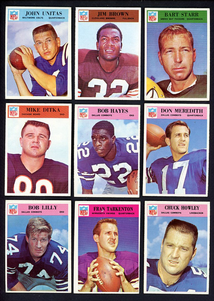 1966 Philadelphia Football Near Set (-2) EX/EX+ Brown Unitas 533385