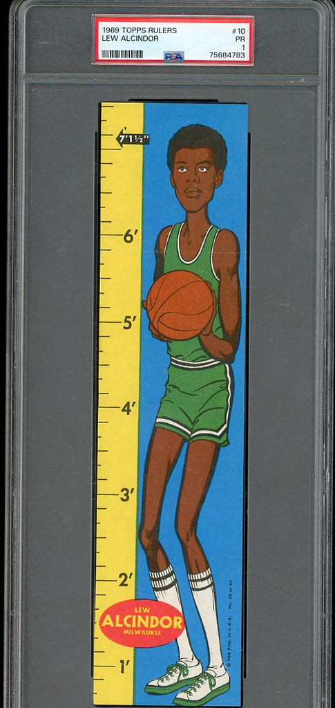 1969 Topps Rulers # 10 Lew Alcindor Bucks PSA 1 PR 533387