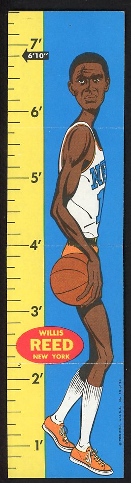 1969 Topps Basketball Rulers #019 Willis Reed Knicks VG-EX 533394