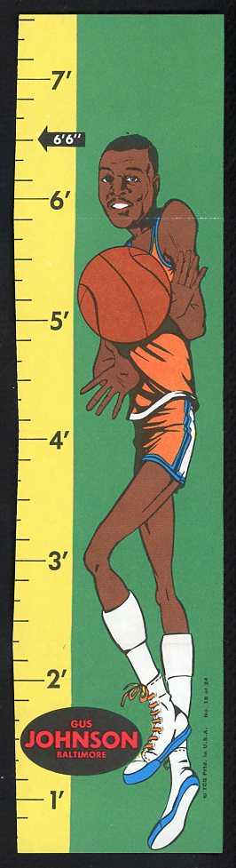 1969 Topps Basketball Rulers #018 Gus Johnson Bullets VG-EX 533396