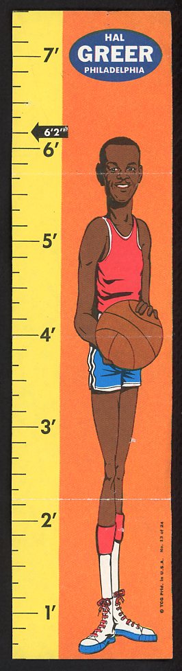 1969 Topps Basketball Rulers #013 Hal Greer 76ers Good pin hole 533399
