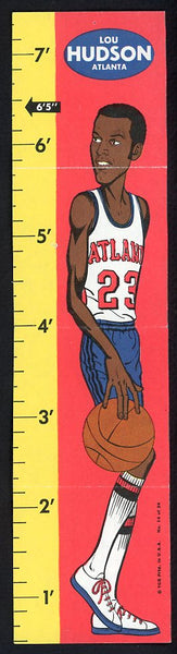 1969 Topps Basketball Rulers #014 Lou Hudson Hawks Good pin hole 533402