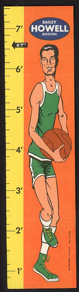 1969 Topps Basketball Rulers #003 Bailey Howell Celtics Good pin hole 533403