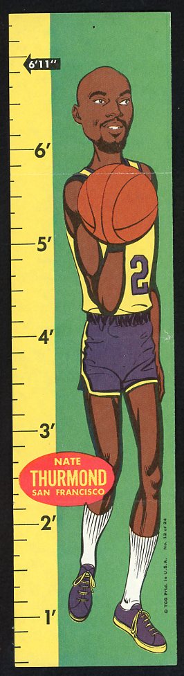 1969 Topps Basketball Rulers #012 Nate Thurmond Warriors Good pin hole 533404