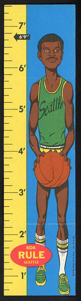 1969 Topps Basketball Rulers #006 Bob Rule Sonics Good pin hole 533405