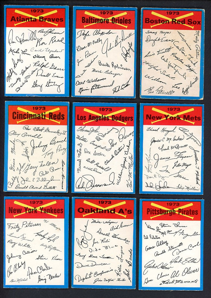 1973 O Pee Chee Baseball Blue Border Checklists Complete Set VG-EX/EX 533432