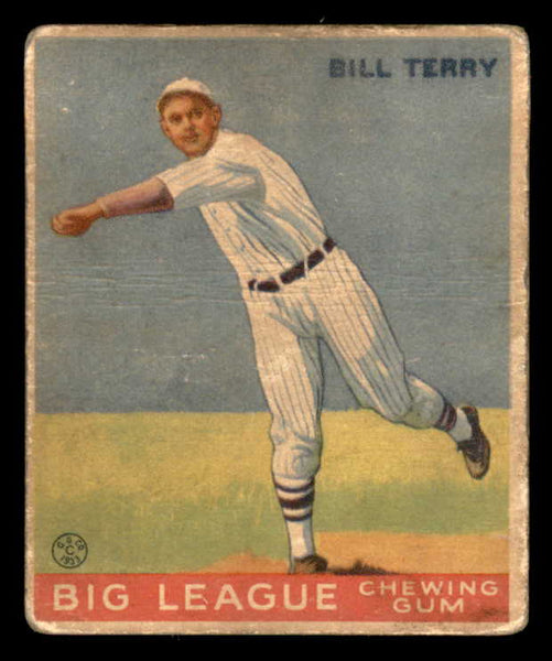1933 Goudey #020 Bill Terry Giants Fair back damage 533445