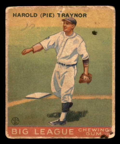 1933 Goudey #022 Pie Traynor Pirates FR-GD pin hole 533446