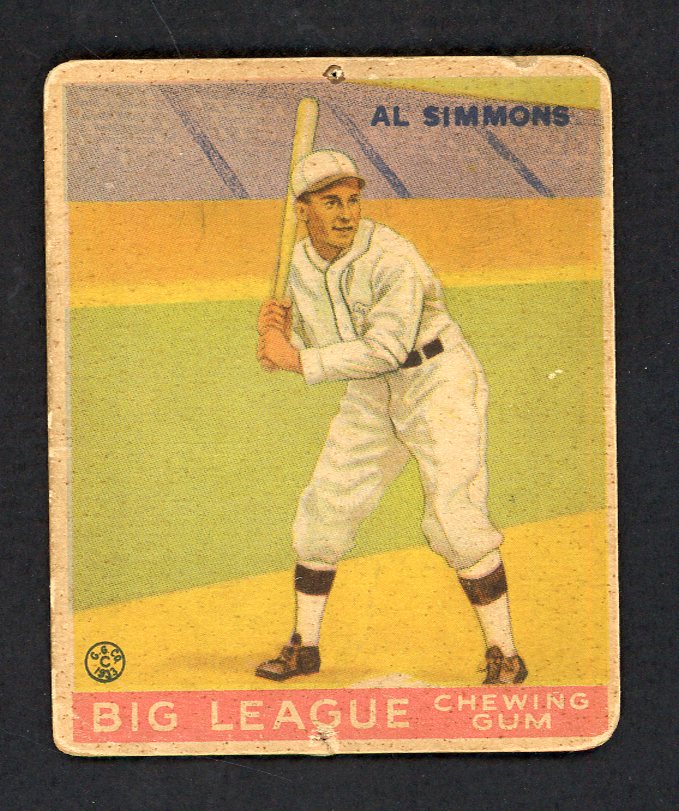 1933 Goudey #035 Al Simmons White Sox FR-GD pin holes 533447