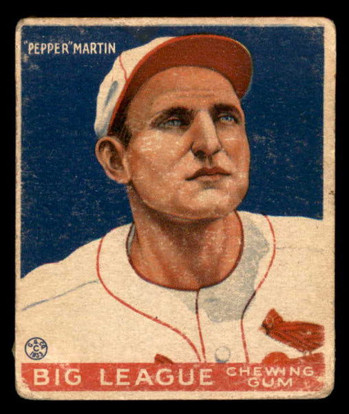 1933 Goudey #062 Pepper Martin Cardinals FR-GD/GD back damage 533455