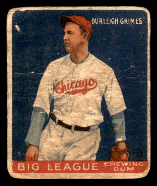 1933 Goudey #064 Burleigh Grimes Cubs PR-FR back damage 533456