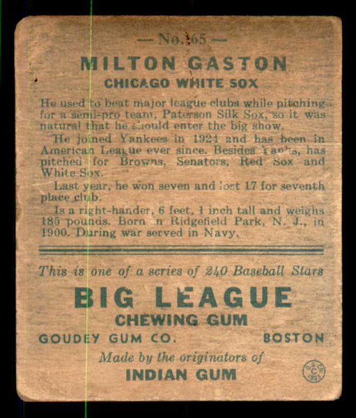 1933 Goudey #065 Milton Gaston White Sox Fair 533457