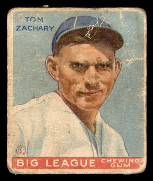 1933 Goudey #091 Tom Zachary Braves FR-GD back damage 533461