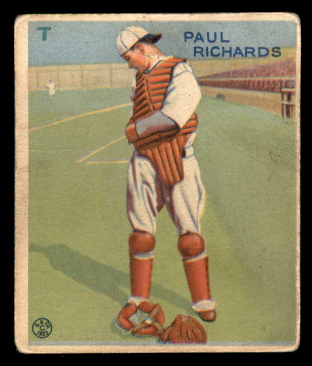 1933 Goudey #142 Paul Richards Giants Good back damage 533473