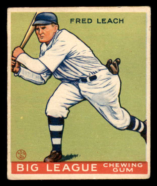 1933 Goudey #179 Fred Leach Braves FR-GD back damage 533482