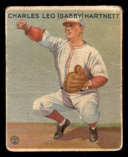 1933 Goudey #202 Gabby Hartnett Cubs Fair trimmed 533487