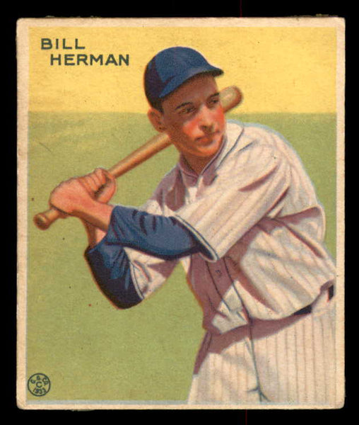 1933 Goudey #227 Billy Herman Cubs Good residue back 533494